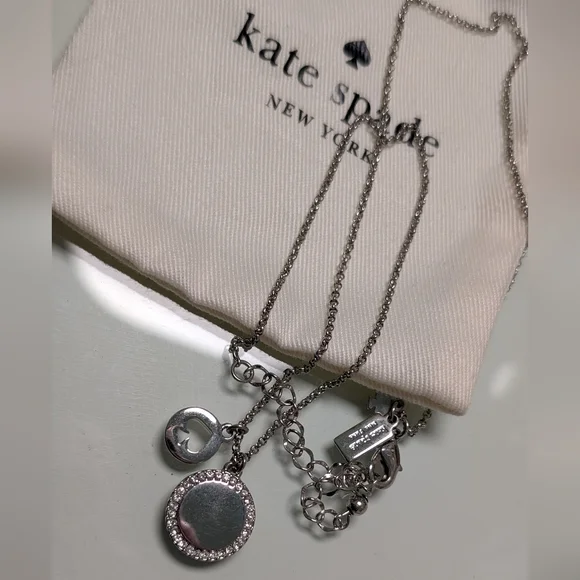 Kate Spade Spot The Spade Pave Charm Pendant Necklace - Picture 2 of 5